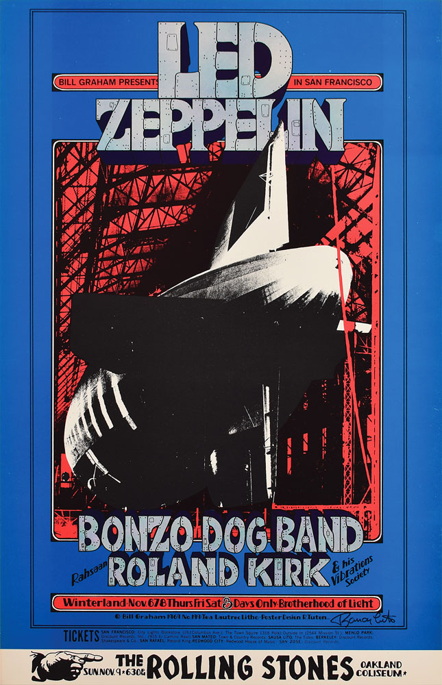 Lot #5158  Led Zeppelin 1969 Winterland Poster