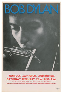 Lot #5101 Bob Dylan 1966 Norfolk Handbill