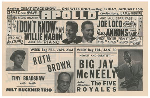 Lot #5223 Duke Ellington 1953 Apollo Theatre Handbill - Image 2