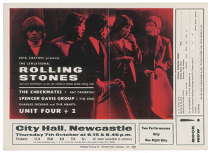 Lot #5128  Rolling Stones 1965 Newcastle Handbill