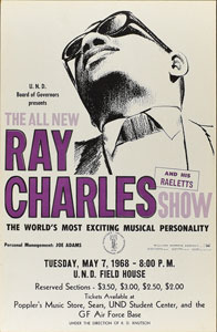 Lot #5222 Ray Charles 1968 University of North Dakota Poster - Image 1