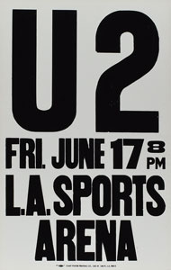 Lot #5233  U2 1983 LA Sports Arena Poster - Image 1