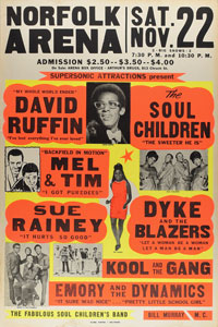 Lot #5231 David Ruffin and Kool and the Gang 1969 Norfolk Poster