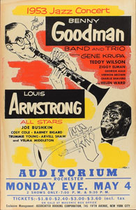 Lot #5219 Louis Armstrong and Benny Goodman 1953 Rochester Poster