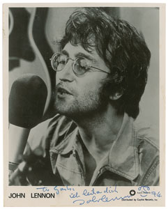 Lot #5045 John Lennon Signed Photograph