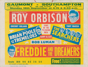 Lot #5432 Roy Orbison 1963 Window Card