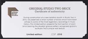 Lot #5059  Abbey Road Studio Original Brick - Image 6