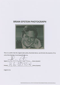 Lot #5076 Brian Epstein's Personally-Owned Oversized Photograph - Image 2