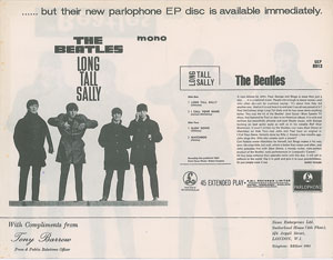 Lot #5062  Beatles 1964 'Long Tall Sally' Press Release