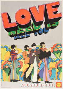 Lot #5073  Beatles Yellow Submarine Shell Promotional Poster