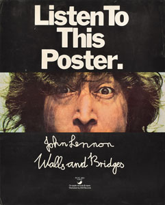 Lot #5080 John Lennon 'Walls and Bridges' Promotional Poster - Image 1