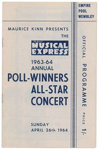 Lot #5065  Beatles and Rolling Stones 1964 NME All-Star Concert Program - Image 1
