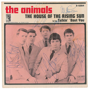 Lot #5422 The Animals Signed 45 RPM Record Sleeve
