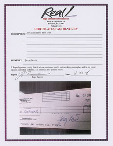 Lot #5146 Jerry Garcia Signed Check - Image 2