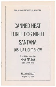 Lot #5265  Woodstock: Canned Heat and Three Dog Night Fillmore East Program - Image 4