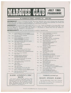 Lot #5257 The Who and the Yardbirds 1965 Marquee Club Handbill - Image 1