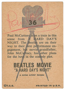 Lot #5054 Paul McCartney Signed Trading Card - Image 3