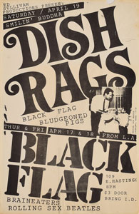 Lot #5461  Black Flag and The Dishrags 1980 Poster - Image 1