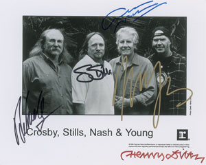 Lot #5424  Crosby, Stills, Nash and Young Signed Photograph - Image 1