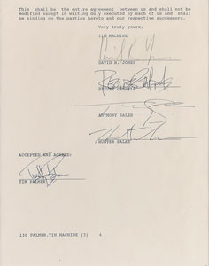 Lot #5356 David Bowie and Tin Machine Signed Document - Image 2