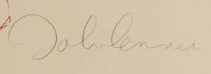 Lot #5043 John Lennon Signed 'Bag One' Lithograph