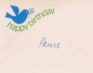 Lot #5391  Prince Birthday Greeting Card