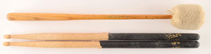Lot #5280  Boston: Sib Hashian's Gong Mallet and Drum Sticks