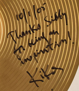 Lot #5277  Boston: Sib Hashian's Commemorative 'Barco de Papel' Cymbal - Image 3