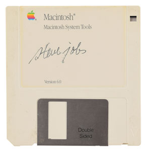 Lot #333 Steve Jobs Signed Macintosh Floppy Disk