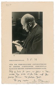 Lot #319 Max Planck - Image 1