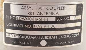 Lot #450  Apollo RRT Antenna Hat Coupler Assembly - Image 4