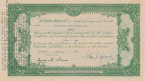 Lot #13 Congressman John F. Kennedy 1947 Signed Stock Certificate - Image 3