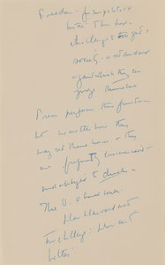 Lot #16 John F. Kennedy Lot of (5) Autograph Manuscripts in Ink with Typed Transcripts as U.S. Senator - Image 2