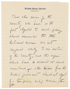 Lot #16 John F. Kennedy Lot of (5) Autograph Manuscripts in Ink with Typed Transcripts as U.S. Senator - Image 14