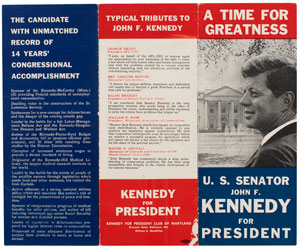 Lot #25 John F. Kennedy Signed 1960 Presidential Campaign Hat and (2) Signed Brochures - Image 5
