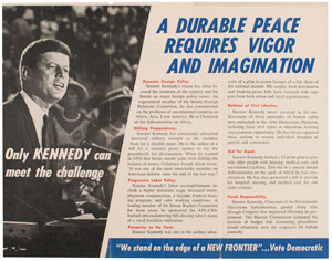 Lot #25 John F. Kennedy Signed 1960 Presidential Campaign Hat and (2) Signed Brochures - Image 8