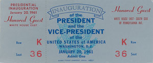 Lot #34 John, Jacqueline, and Caroline Kennedy Inscribed Inaugural Address (Inscribed to His Father Joe Sr.) with Ticket and Photograph - Image 5