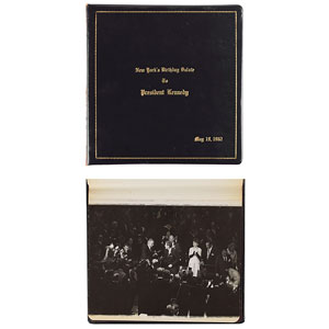 Lot #46 President John F. Kennedy NYC Madison Square Garden Birthday Salute Leather-bound Photo Book - Image 9