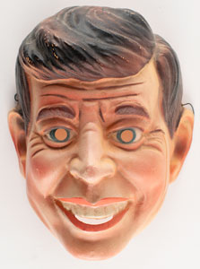 Lot #33 John F. Kennedy Memorabilia Collection: Pins, Cards, Masks, and Tapestry - Image 10
