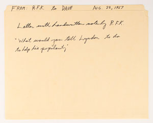 Lot #66 Robert F. Kennedy 1967 TLS to Dave Powers, Adding in Ink the Question: 