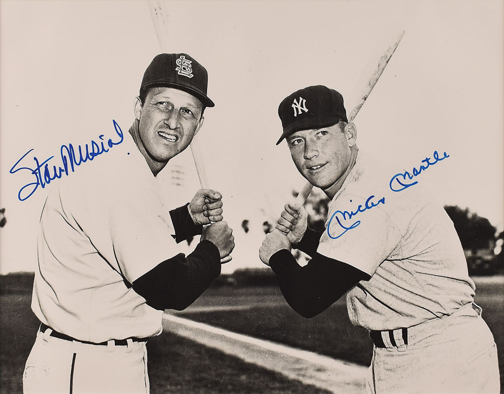 Lot #710 Mickey Mantle and Stan Musial