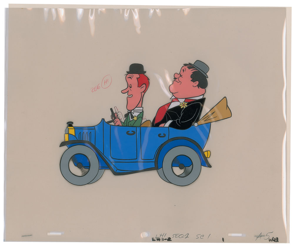 Lot #762 Stan Laurel and Oliver Hardy production cel from Laurel and Hardy