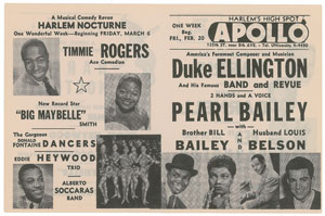 Lot #537 Duke Ellington 1953 Apollo Theatre Handbill - Image 1