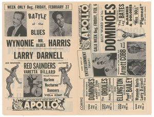 Lot #538 Duke Ellington 1953 Apollo Theatre Handbill - Image 2