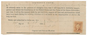 Lot #283  Civil War Amnesty Oath