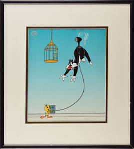 Lot #485 Sylvester and Tweety serigraph cel for Sylvester Unplugged - Image 2