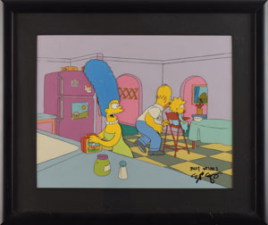 Lot #752 Homer, Marge, and Maggie Simpson Production Cels from The Simpsons - Image 2