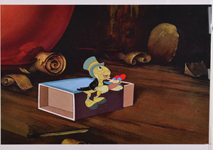 Lot #837 Jiminy Cricket production cel from Pinocchio