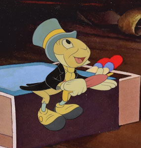 Lot #837 Jiminy Cricket production cel from Pinocchio - Image 2