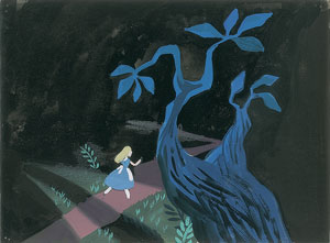 Lot #875 Mary Blair concept painting of Alice from Alice in Wonderland